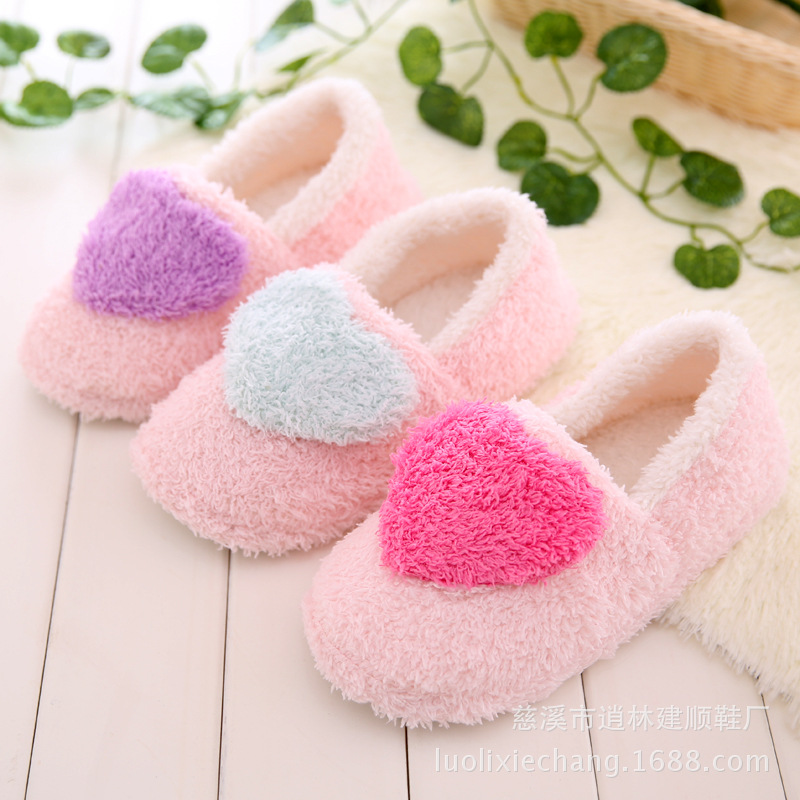 Autumn and winter warm indoor shoes loving lady bag with cotton slippers skid shoes thickened floor confinement girls