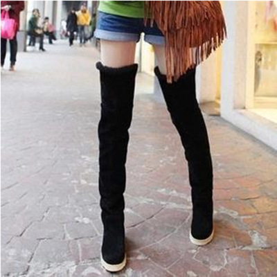 Autumn and winter hot snow boots women's flat flat with cotton boots over the knee boots