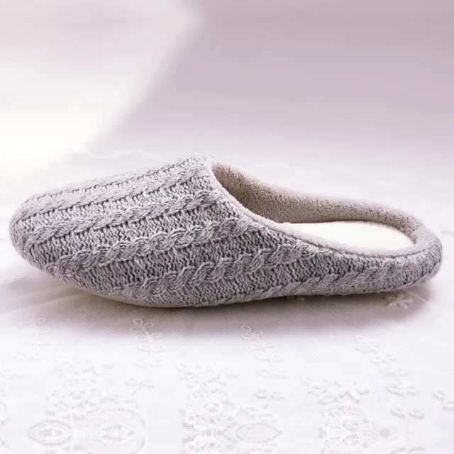 Cashmere twist classic Home Furnishing cotton slippers in autumn and winter lady couple slippers slip waterproof mute Grey - Shop at LoveMi