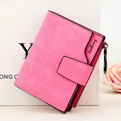 Manufacturers multifunctional Korean Ladies Purse vertical section nubuck leather zipper hasp multi card multicolour Wallet - Rose - View 1