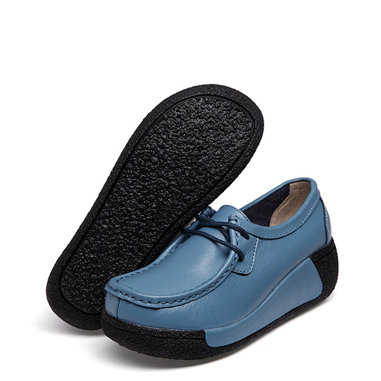 Direct manufacturers with thick soles muffin ladies casual shoes leather shoes with a solid set foot on behalf of the British