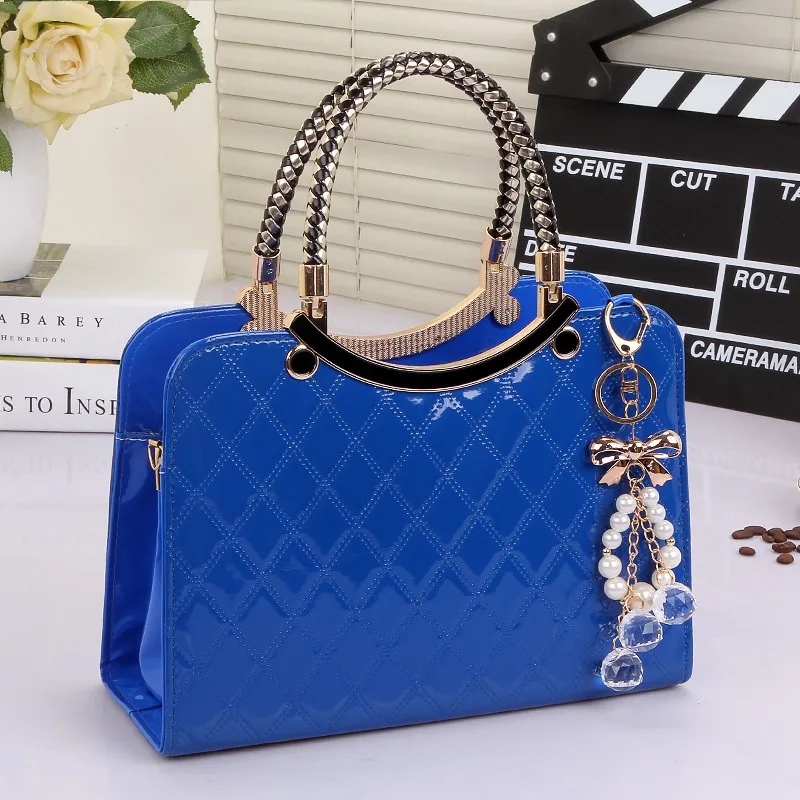 Lingge Shoulder Bags Women Handbags Messenger Bag - Blue