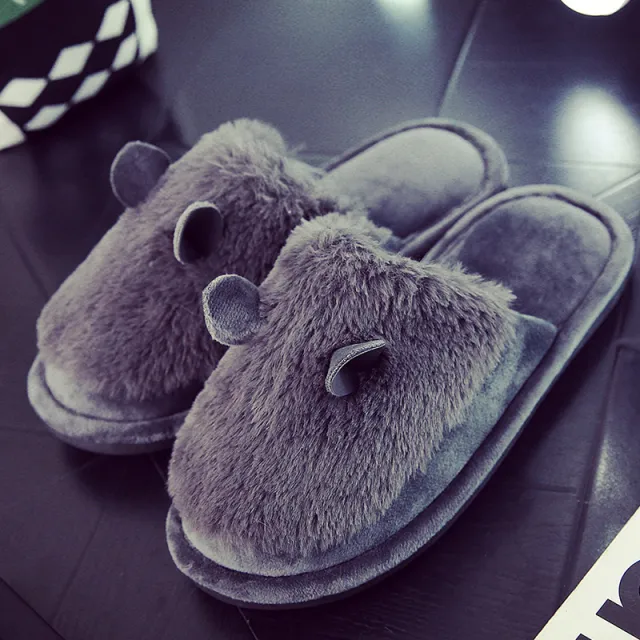 TZLDN and the autumn and winter indoor slippers Ms. couples in warm home Home Furnishing anti skid slippers Grey - Shop at LoveMi