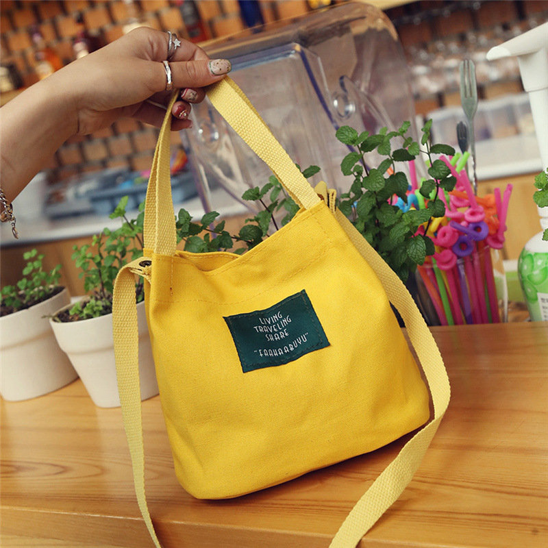 The original color canvas bag lady diagonal art leisure small cloth Korean smallshoulder small handbag