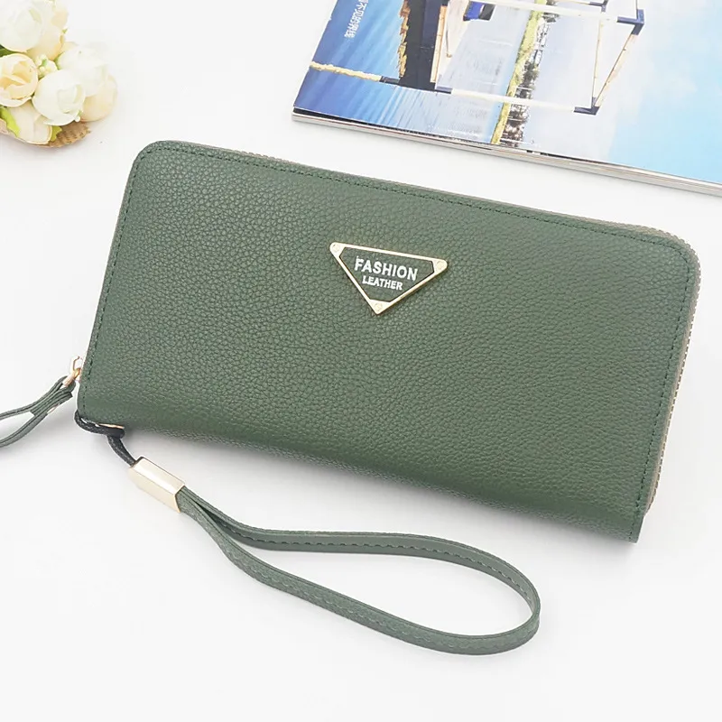 New Ladies Wallet Zipper Wallet multifunctional wallet handbag large capacity - Green