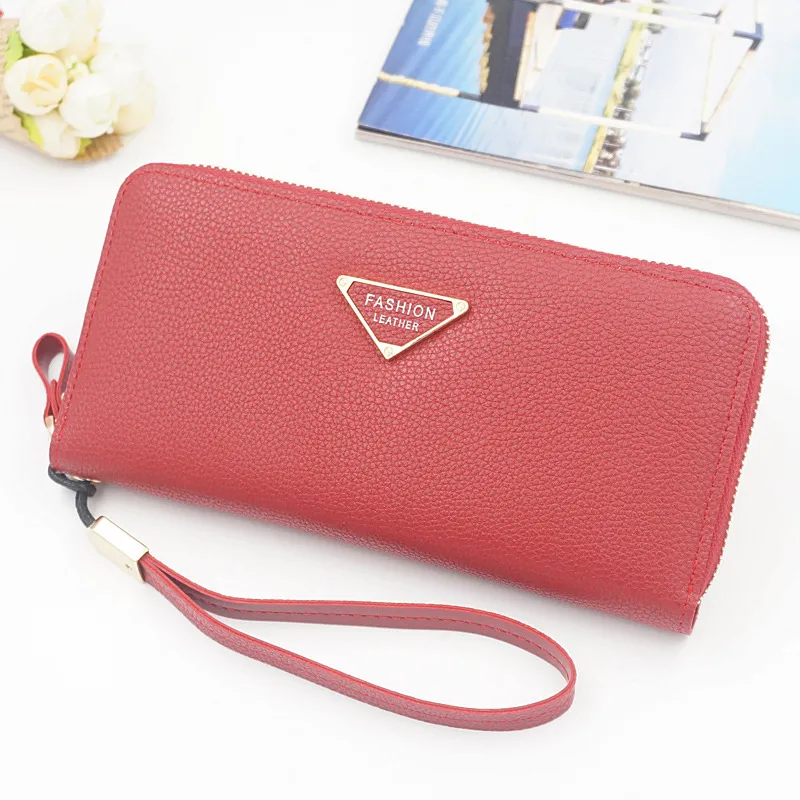 New Ladies Wallet Zipper Wallet multifunctional wallet handbag large capacity - Red