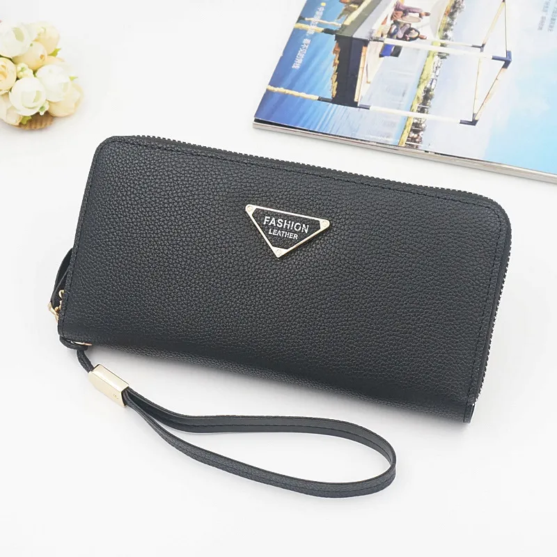 New Ladies Wallet Zipper Wallet multifunctional wallet handbag large capacity - Black
