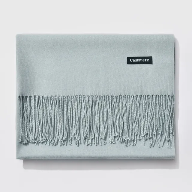 Autumn and winter fringed cashmere scarf Grey - Shop at LoveMi