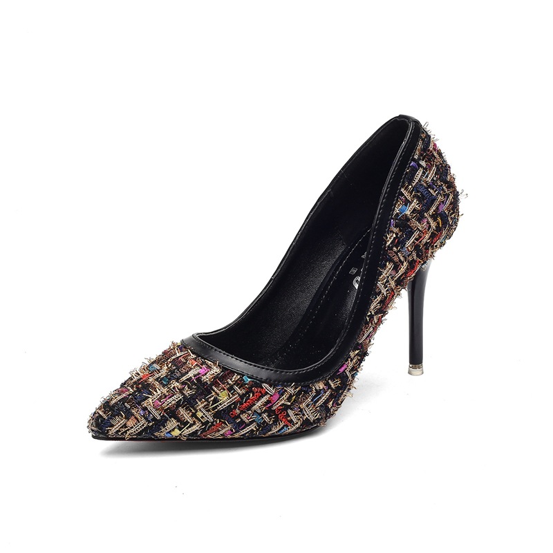 Fine heel fine heel professional heel shoes autumn and winter new lady fashion fashion cloth women shoes Black - Shop at LoveMi