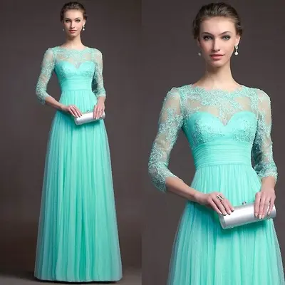 Long Sleeve Lace See-through Dress
