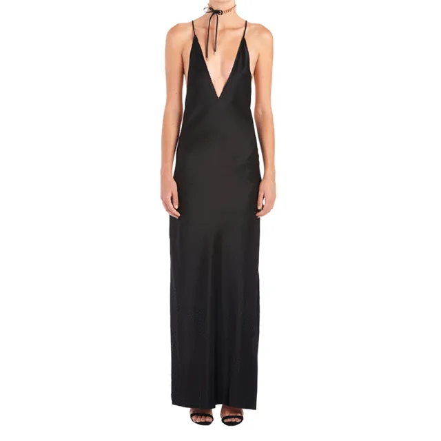 Backless Halter Dress Wedding Dress Black - Shop at LoveMi