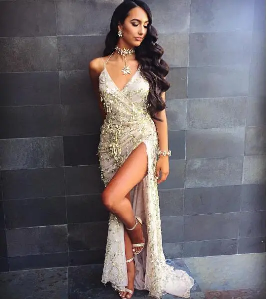V neck Sexy Halter Strap Sequin Dress Gold - Shop at LoveMi