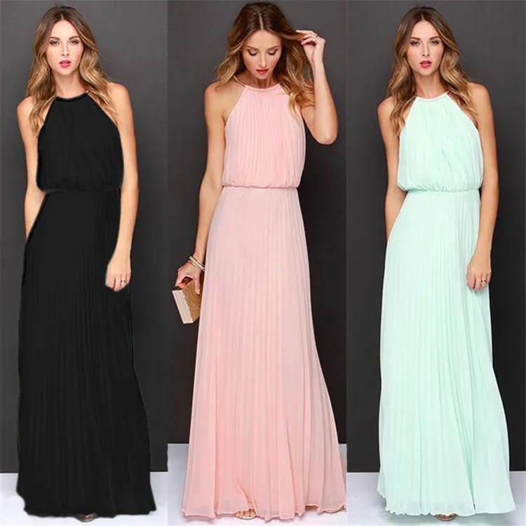 Fashionable sexy dress long skirt - Blue