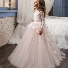 Princess dress flower girl evening dress - Pink - View 1