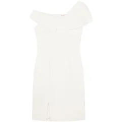 Split white dress dress - White - View 1
