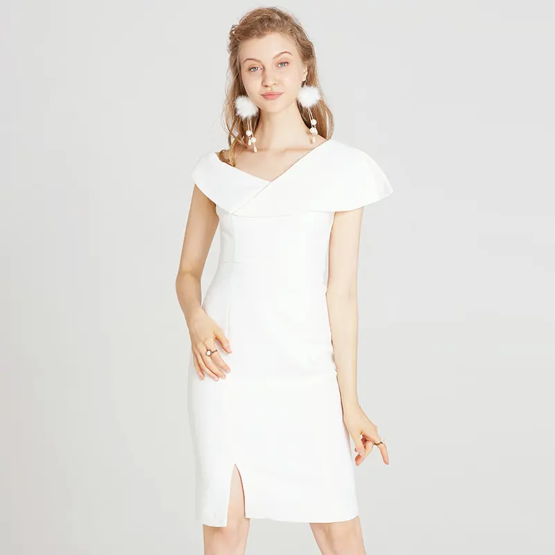Split White Dress