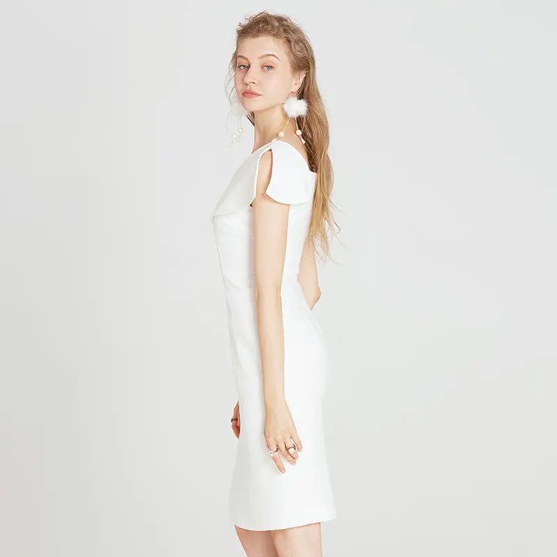 Split white dress