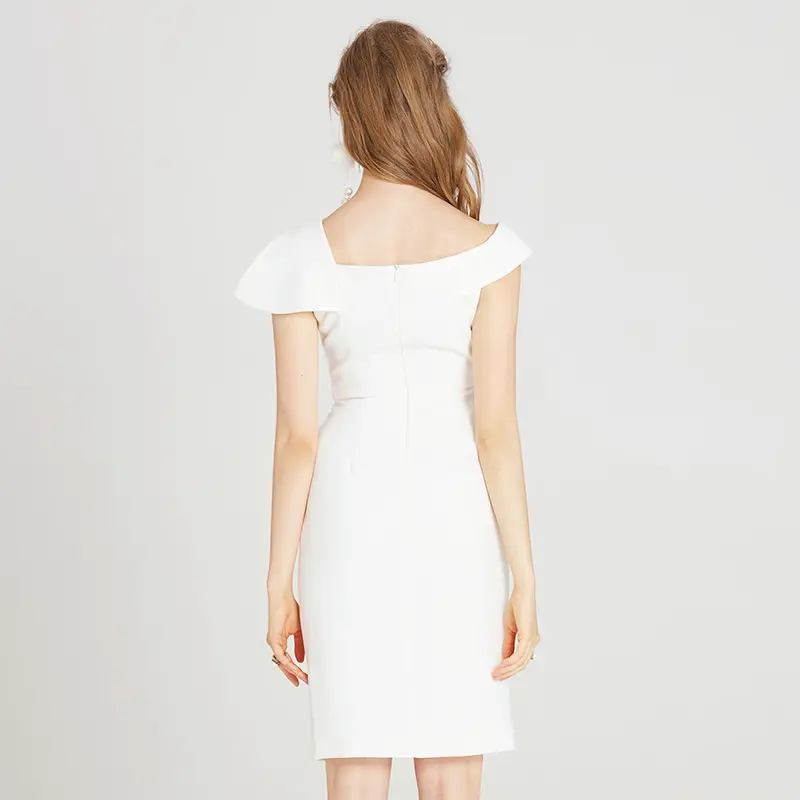 Split white dress