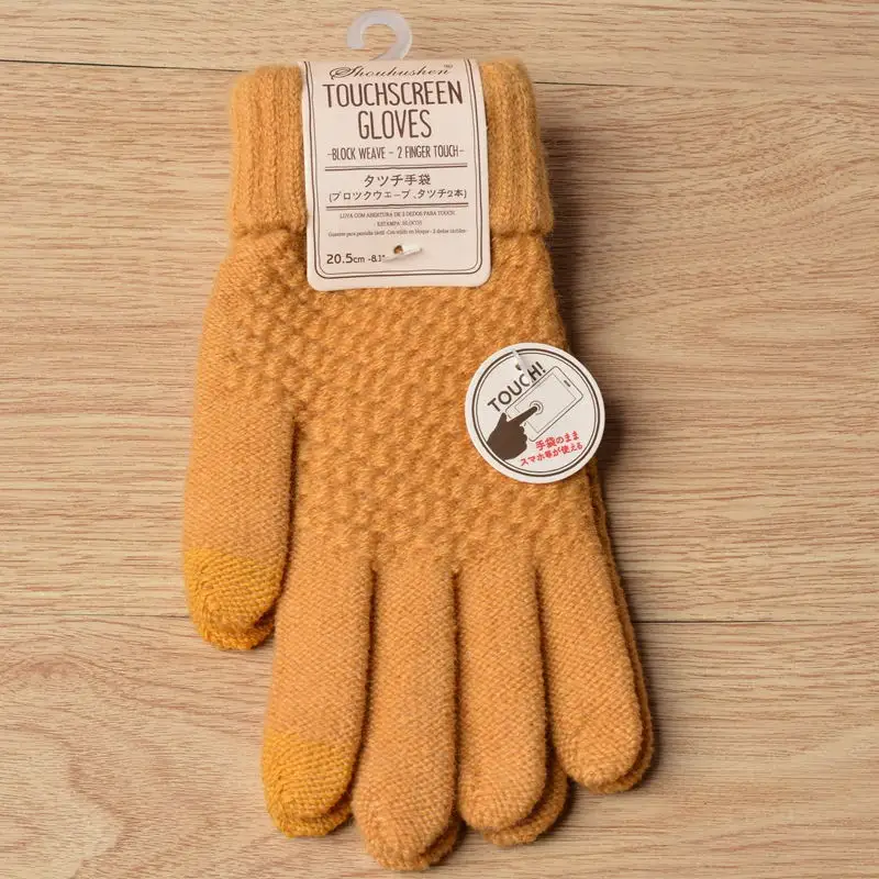 Knit Gloves Ladies Jacquard Touch Screen Warm Fashion Winter
