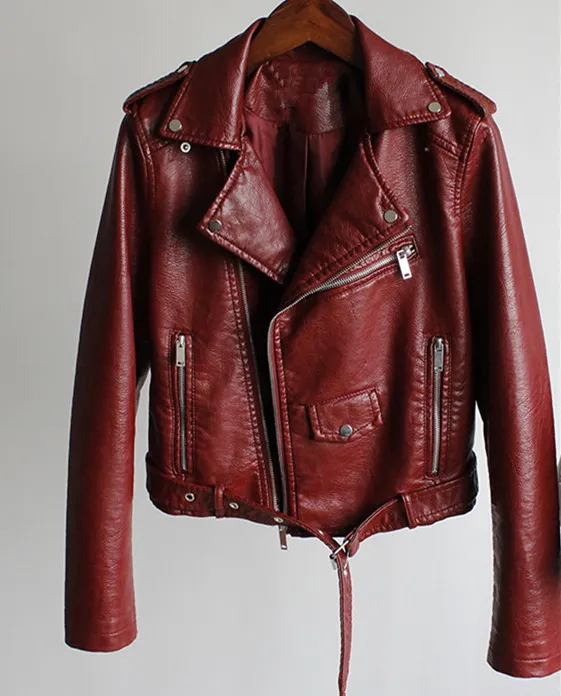 Small leather jacket Wine Red - Shop at LoveMi
