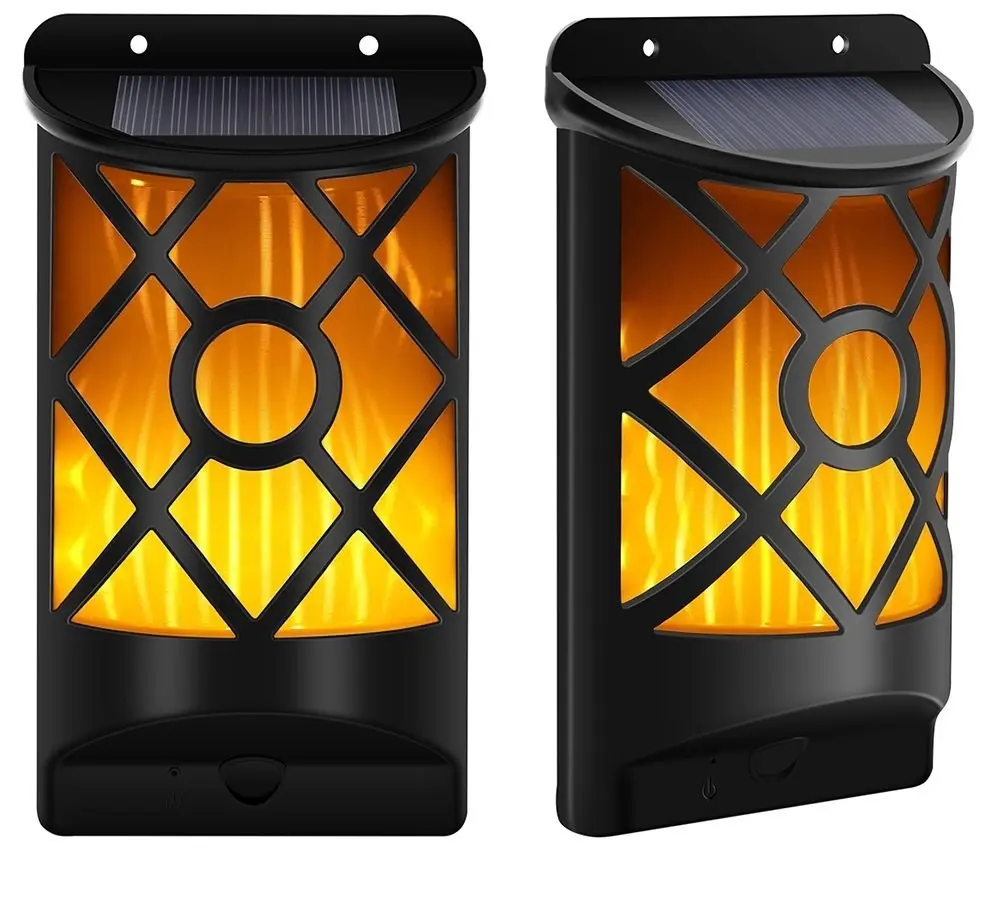 Solar wall lamp induction flame torch flare