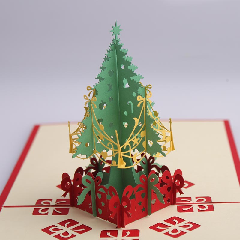 Christmas card gifts 3D stereo greeting card Christmas tree