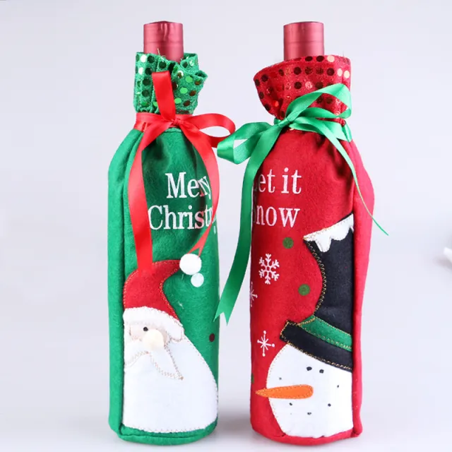 Christmas Ornament wine bottle set Christmas decorations red wine gift gift bag Set - Shop at LoveMi