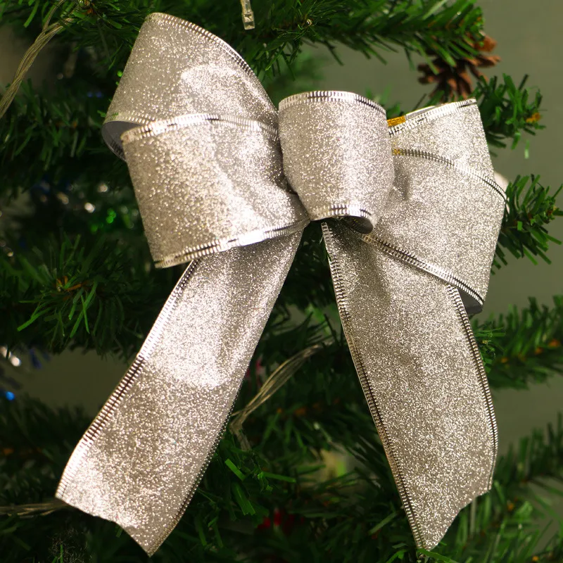 Manufacturers selling Christmas decoration ribbon decorated Christmas tree christmas bow strap crafts spot – image 2