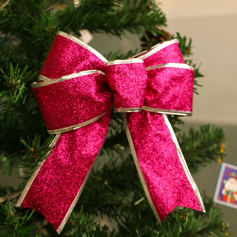 Manufacturers selling Christmas decoration ribbon decorated Christmas tree christmas bow strap crafts spot – image 5