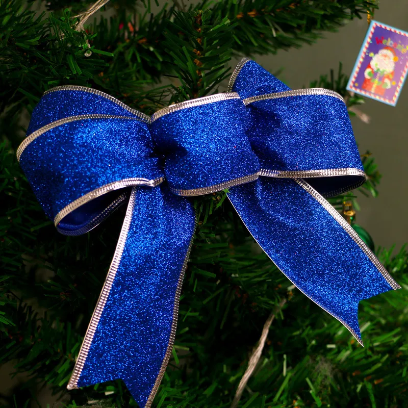 Manufacturers selling Christmas decoration ribbon decorated Christmas tree christmas bow strap crafts spot – image 3