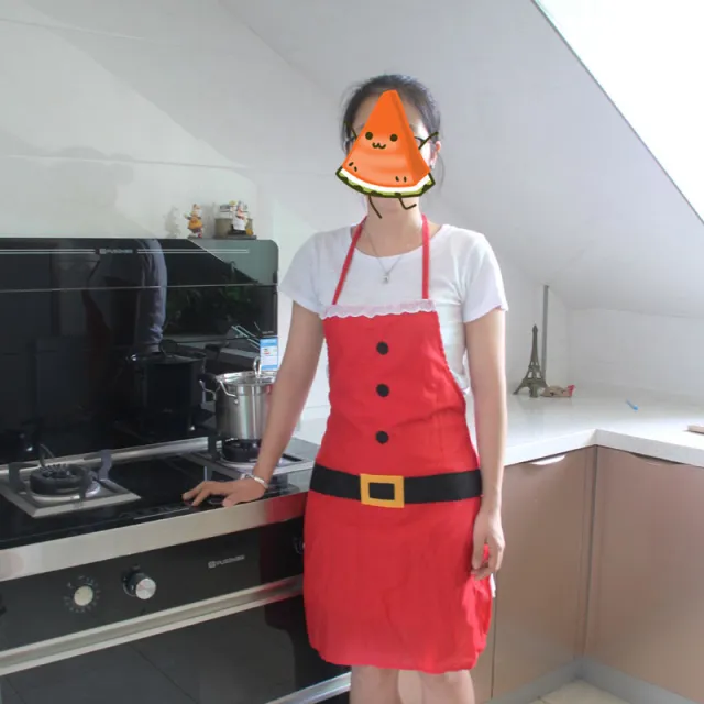 Red Merry Christmas Apron Christmas Apron For Women Girls Cake Kitchen Cook Apron For Mother's New Year Gift Unisex Red Apron Adult - Shop at LoveMi