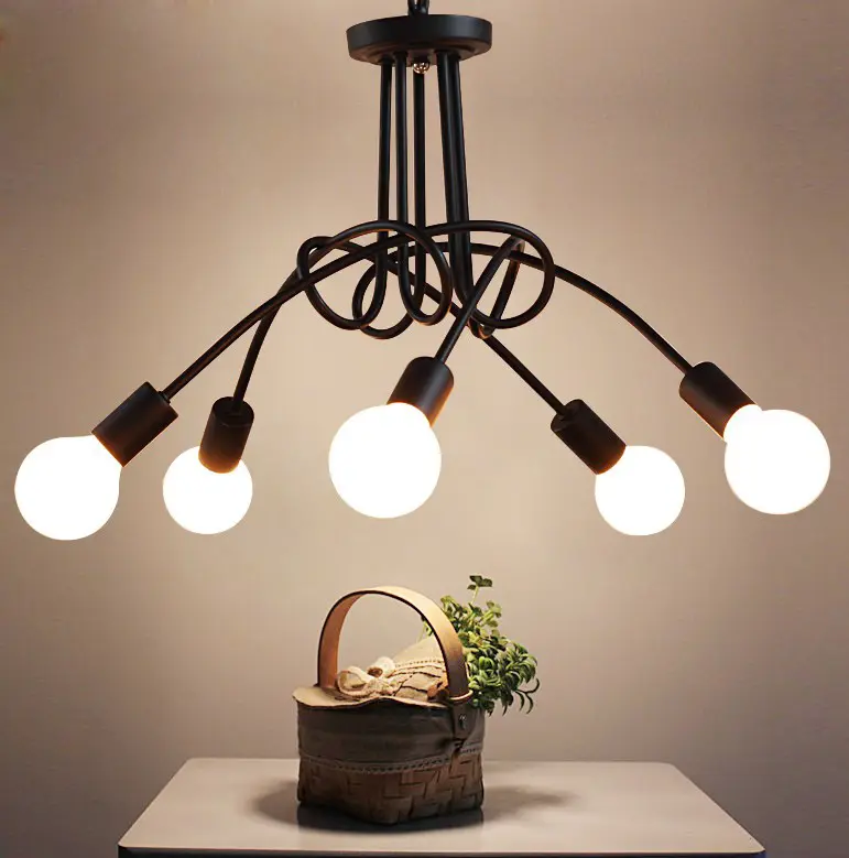Iron Art Creative Minimalist Ceiling Lamp Tube