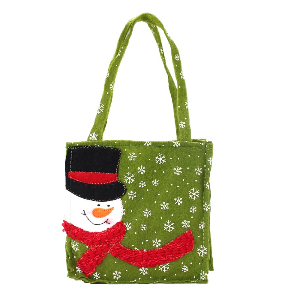 Snowman green square bag