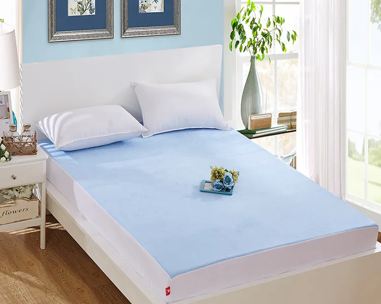 Cotton waterproof bed sheet - Blue