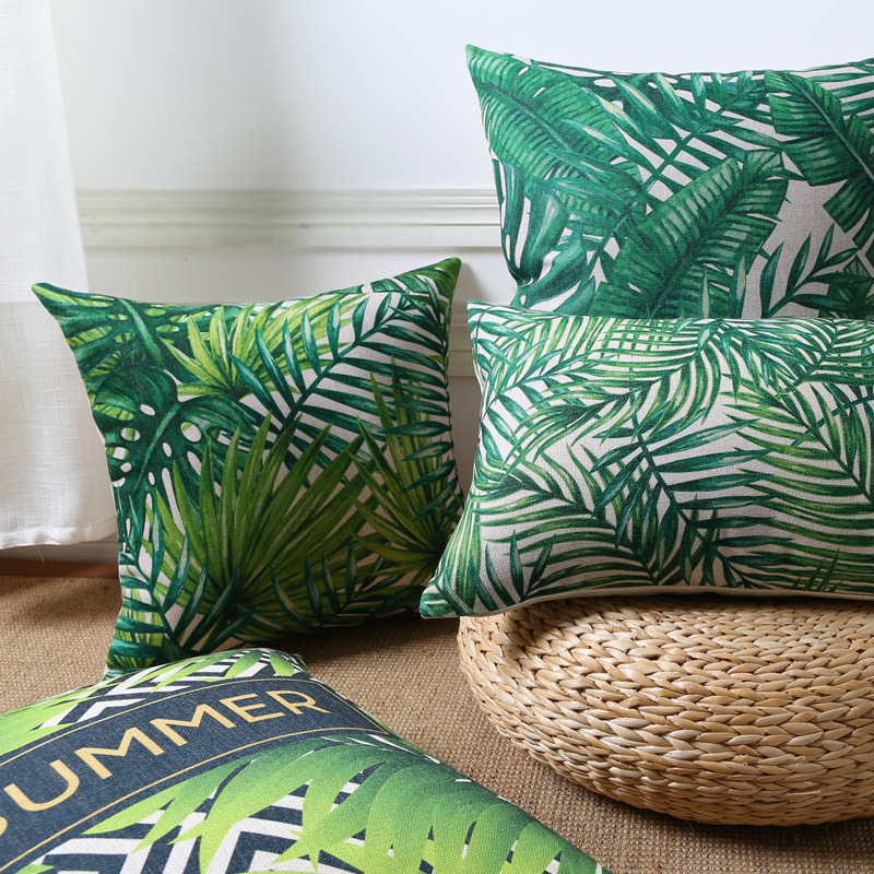 Tropical rainforest sofa pillowcase