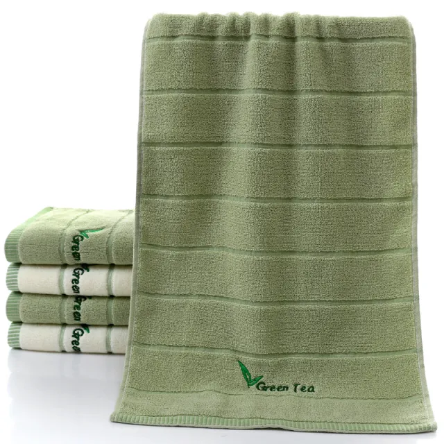 Pure Cotton 32 Strand Embroidered Face Washing Towel Green - Shop at LoveMi