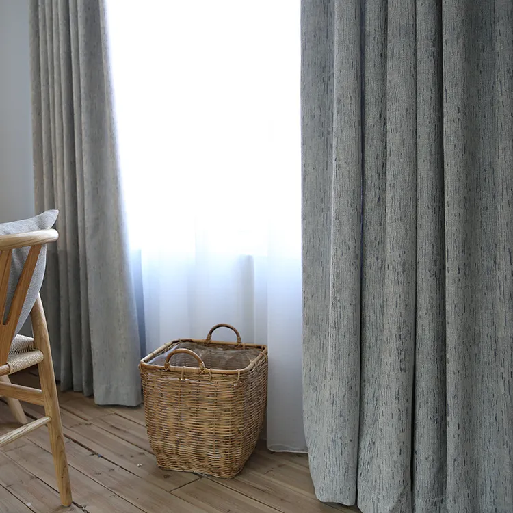 Solid color modern simple thick cotton curtain fabric – image 2