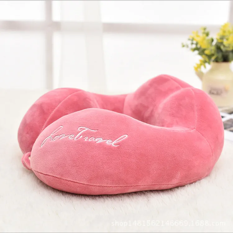 Custom Creative U Travel Pillow Shaped Plane Travel Sambo U-shaped Pillow Neck Pillow Neck Guard Spot - West Red