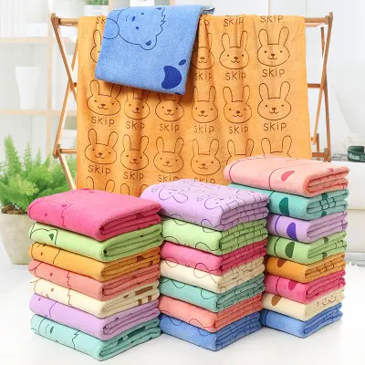 Bath Towel Beach Cartoon Print