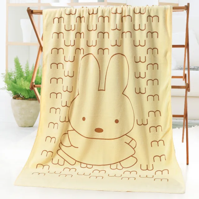 Bath towel beach towel cartoon print Big Rabbit Beige - Shop at LoveMi
