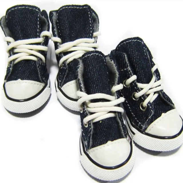 Pet cowboy canvas breathable, comfortable, comfortable, casual, shoes, dog shoes, dog shoes, slipper, antiskid and wear resistant shoes Blue - Shop at LoveMi