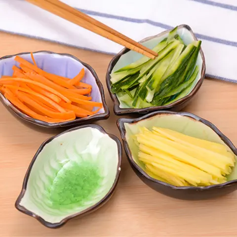 Leaves Small Ceramic Saucer Kitchen Multipurpose Sauce Dish Seasoning