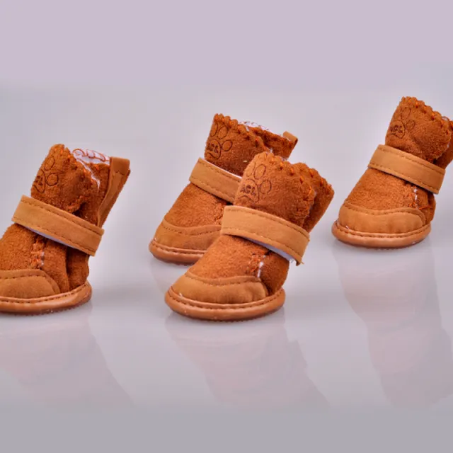 Promotion lamb footprints VIP small dogs warm shoes shoes Bichon puppy pet snow boots shoes Brown - Shop at LoveMi