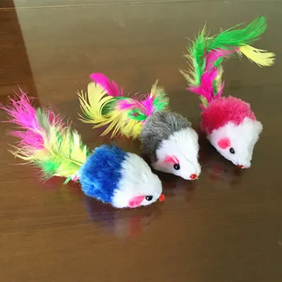 Colored feather tail mouse toy Random - Shop at LoveMi
