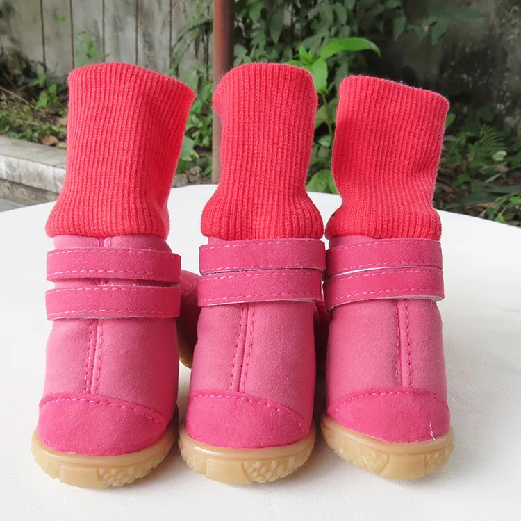 Dog high top cotton shoes - Pink