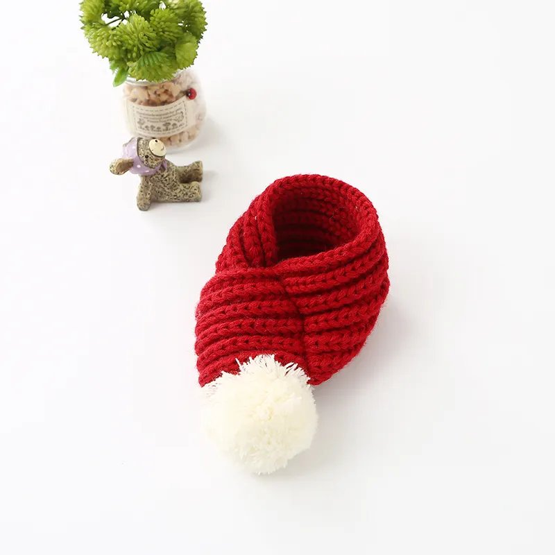 Wool scarf cat and dog accessories pet scarf - Red