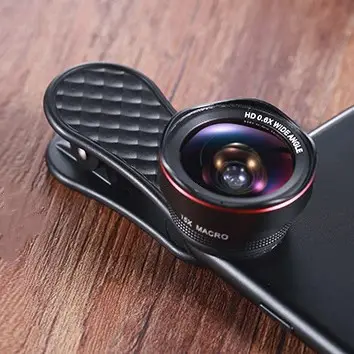 LQ-046 Mobile Phone Lens Wide-angle + Macro External Camera