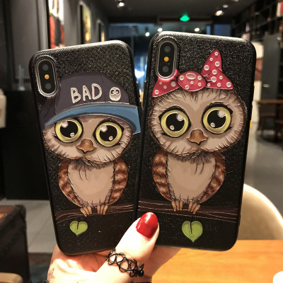 Funda para celular pareja caricatura lindo esmerilado