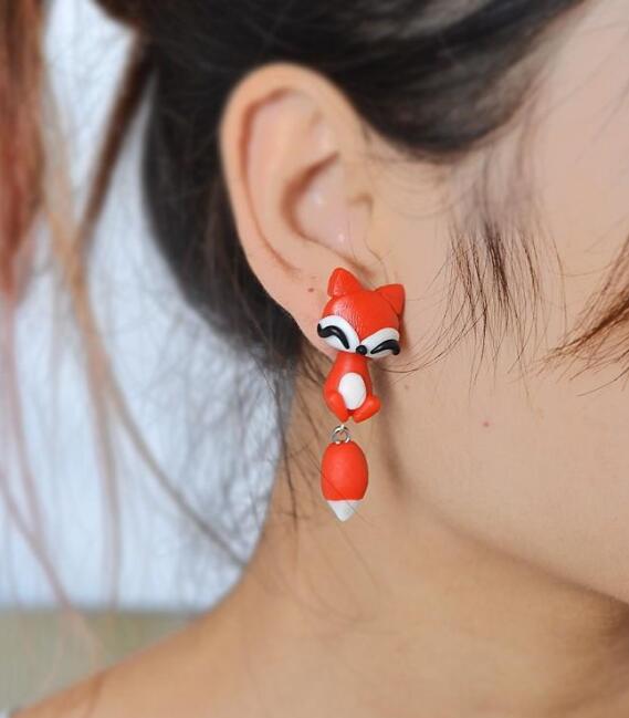 Red Fox Stud Earrings