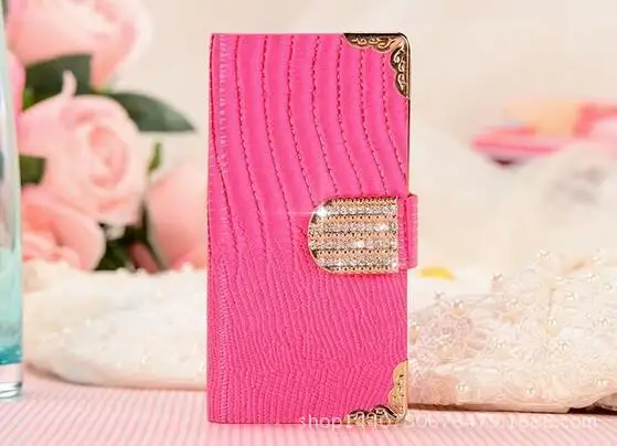 5S 5G Diamond Leather Wallet Card Case